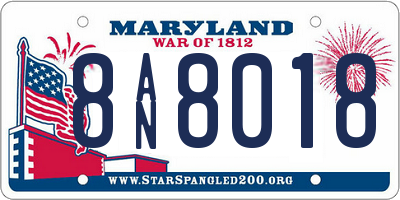 MD license plate 8AN8018