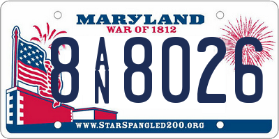 MD license plate 8AN8026