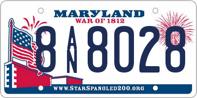 MD license plate 8AN8028