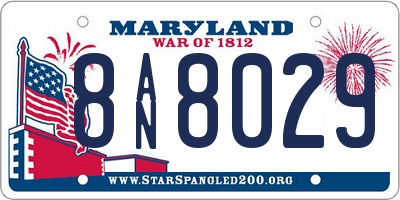 MD license plate 8AN8029