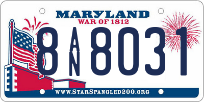 MD license plate 8AN8031