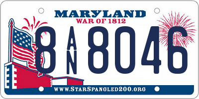 MD license plate 8AN8046