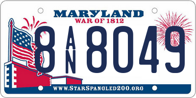 MD license plate 8AN8049