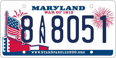 MD license plate 8AN8051