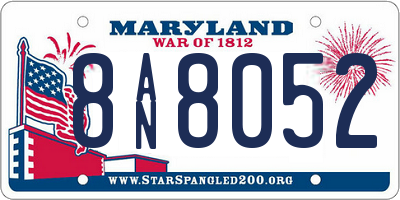 MD license plate 8AN8052