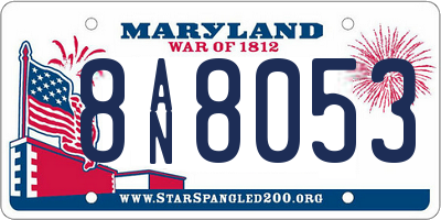 MD license plate 8AN8053
