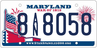 MD license plate 8AN8058