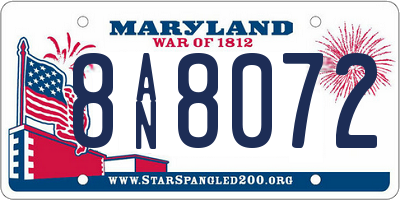 MD license plate 8AN8072