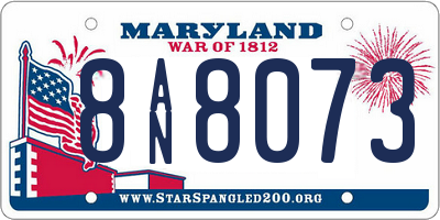 MD license plate 8AN8073
