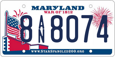 MD license plate 8AN8074