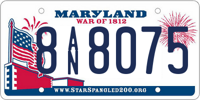 MD license plate 8AN8075
