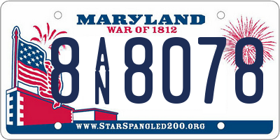 MD license plate 8AN8078