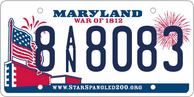 MD license plate 8AN8083