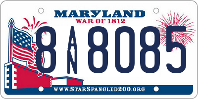 MD license plate 8AN8085