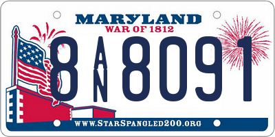 MD license plate 8AN8091