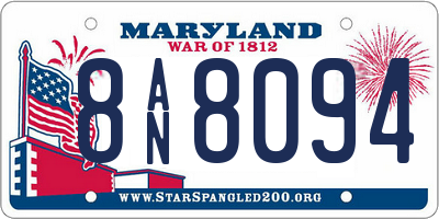 MD license plate 8AN8094