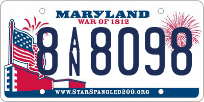 MD license plate 8AN8098