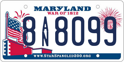 MD license plate 8AN8099