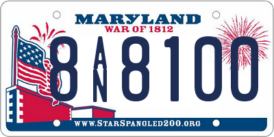 MD license plate 8AN8100