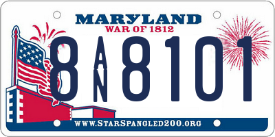 MD license plate 8AN8101
