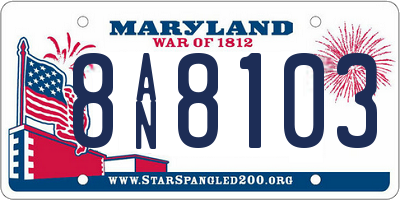 MD license plate 8AN8103