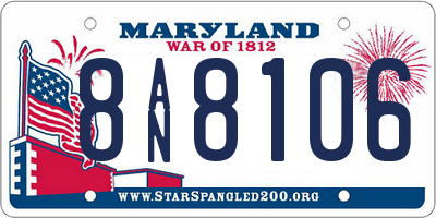 MD license plate 8AN8106