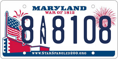 MD license plate 8AN8108
