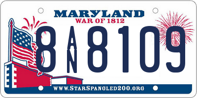 MD license plate 8AN8109