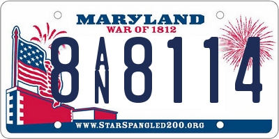 MD license plate 8AN8114