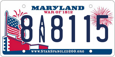 MD license plate 8AN8115