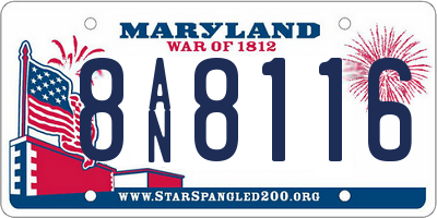 MD license plate 8AN8116