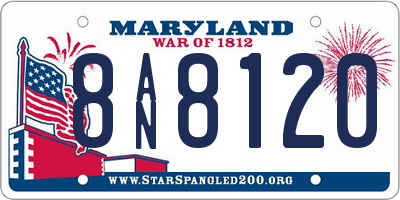 MD license plate 8AN8120