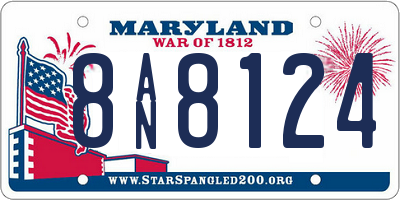 MD license plate 8AN8124