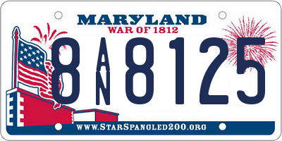 MD license plate 8AN8125