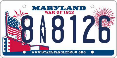 MD license plate 8AN8126