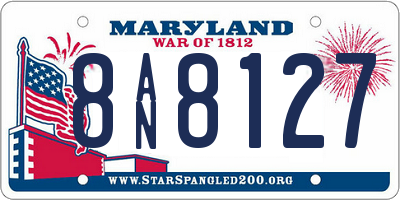 MD license plate 8AN8127