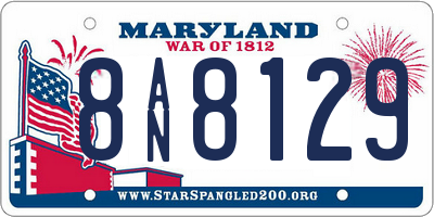 MD license plate 8AN8129