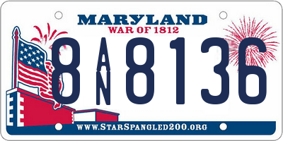 MD license plate 8AN8136