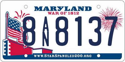 MD license plate 8AN8137