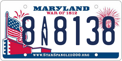 MD license plate 8AN8138