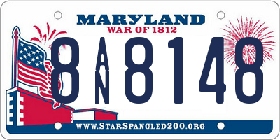 MD license plate 8AN8148