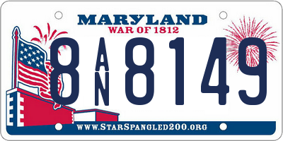 MD license plate 8AN8149