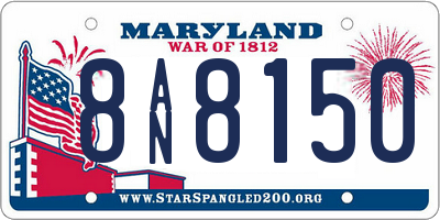MD license plate 8AN8150