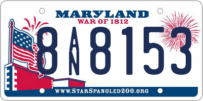 MD license plate 8AN8153