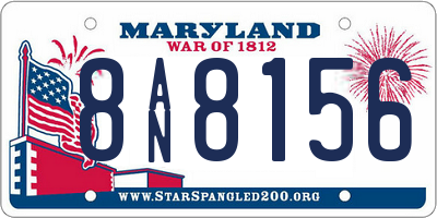 MD license plate 8AN8156