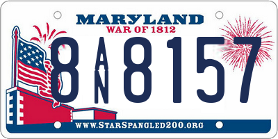 MD license plate 8AN8157
