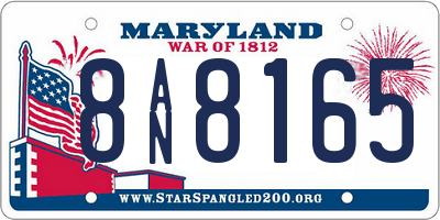 MD license plate 8AN8165