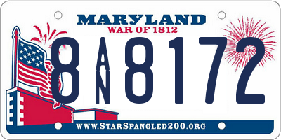 MD license plate 8AN8172