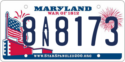 MD license plate 8AN8173