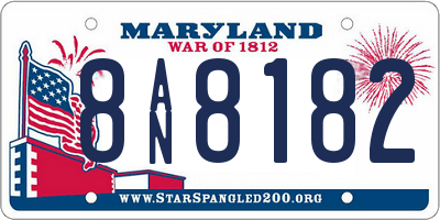 MD license plate 8AN8182